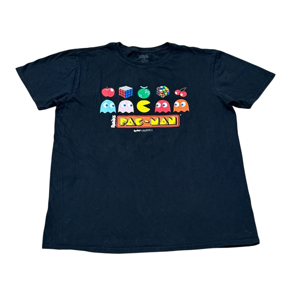 Pac-Man‎ Rubiks Cube Games Brisco Mens Tshirt Size Large Black Y2K